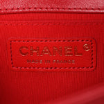 Lambskin Quilted Small Boy Flap Red