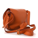 Grained Calfskin Small Marcie Saddle Bag Wood Rose