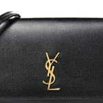 Smooth Calfskin Monogram Phone Holder Crossbody Black