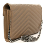 Grain De Poudre Matelasse Chevron Monogram Chain Wallet Taupe