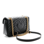 Calfskin Matelasse Small GG Marmont Shoulder Bag Black