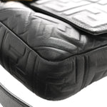 Nappa FF 1974 Embossed Large Baguette Black