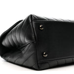 Caviar Chevron Quilted Small Coco Handle Flap So Black