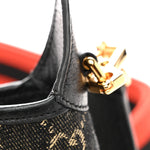 Jacquard Black Denim GG Monogram Textured Dollar Calfskin Mini Jackie 1961 Hobo Black Ivory
