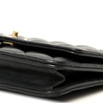 Pearly Lambskin Quilted Charms Wallet On Chain WOC Black