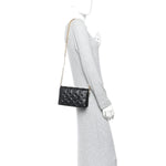 Lambskin Embossed Monogram Pochette Coussin Black