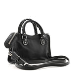 Chevre Silver Metallic Edge Hardware Nano City Black