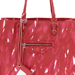 Supple Calfskin Printed Papier A5 Zip Around Tote Red Pink White