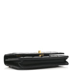 Shiny Lambskin Quilted Dynasty Wallet On Chain WOC Black
