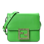 Vitello King Crystal Fab Crossbody Bag Tomatillo