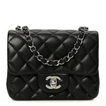 Caviar Quilted Mini Square Flap Black