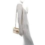 Calfskin Matelasse Mini GG Marmont Shoulder Bag White