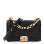 Caviar Quilted Medium Boy Flap Black