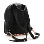 Pebbled Lambskin Dumbo Backpack Black Rose Gold Hardware
