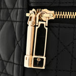 Lambskin Cannage Micro Lady Dior Vanity Case Black