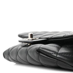Calfskin Quilted CC Uniform Flap Belt Bag Black