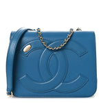 Lambskin CC Mania Flap Bag Turquoise