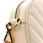 Calfskin Matelasse Diagonal Mini Interlocking G Heart Shoulder Bag Mystic White
