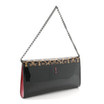Patent Leopard Vero Dodat Clutch Brown