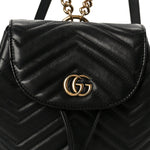 Calfskin Matelasse GG Marmont Flap Backpack Black