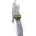 Lambskin Embossed Mini GG Milano Top Handle Shoulder Bag Green