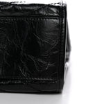 Crinkled Calfskin Matelasse Monogram Medium Niki Shopper Tote Black