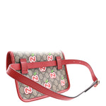 GG Supreme Monogram Apple Interlocking G Belt Bag Beige Multicolor Lobster Red