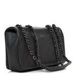 Calfskin Diamond Embossed Medium New Chic Flap Dark Grey