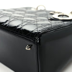 Patent Cannage Medium Lady Dior Black