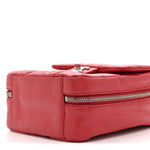 Aged Calfskin Quilted Top Handle Camera Case Red
