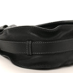Grained Calfskin Medium Marcie Saddle Bag Black