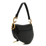 Grained Calfskin Saddle Bag Black