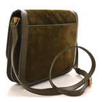 Suede Smooth Calfskin Monogram Medium Solferino Soft Satchel Olive
