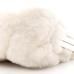 Shearling Sheepskin Lambskin Quilted Clutch With Chain White