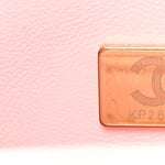 Shiny Lambskin Quilted Mini Twisted Links Top Handle Flap Light Pink