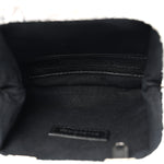 Metallic Textured Calfskin Logo Cloud Coin Purse With Strap Silver