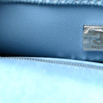 Denim Quilted Sweetheart Mini Flap Blue