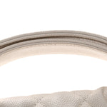 Shiny Caviar Quilted Bow Pouch Hobo White