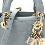 Lambskin Cannage Micro Lady Dior Cloud Blue
