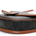 Canvas Calfskin Triomphe Mini Besace Tan