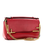 Vitello Grace Glazed Fabric FF 1974 Double F Shoulder Bag Fragola Mogano Panna