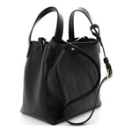 Calfskin Medium Signature Bucket Bag Black