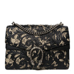 GG Supreme Monogram Arabesque Medium Dionysus Shoulder Bag Black