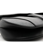 Grained Calfskin Saddle Bag Black
