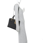 Patent Cannage Large Lady Dior Black
