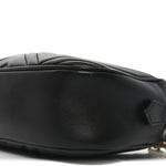 Calfskin Matelasse Small GG Marmont Chain Shoulder Bag Black