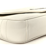 Soft Calfskin Impunture Diagramme Medium Chain Flap Shoulder Bag White