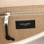 Linen Calfskin Small Rive Gauche Tote Greggio Natural