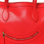 Glossy Calfskin Flat Luggage Shoulder Bag Ultra Red
