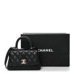 Caviar Quilted Extra Mini Coco Handle Flap Black